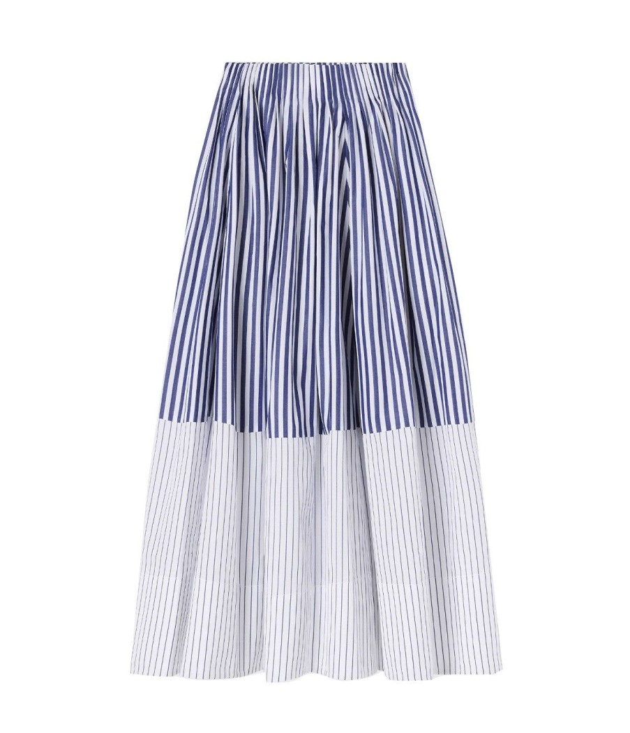 Clothing Lee Mathews | Striped Gigi Skirt In Blue And White