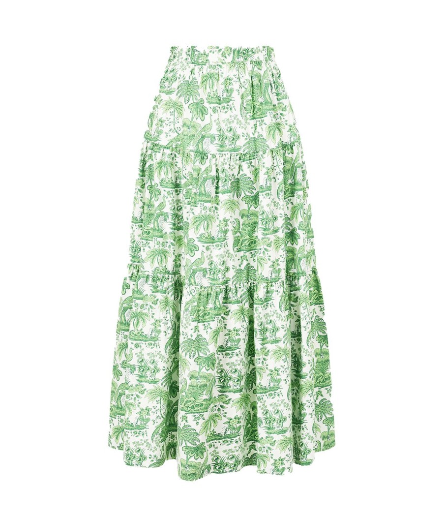 Clothing Staud | Sea Skirt In Clover Toile