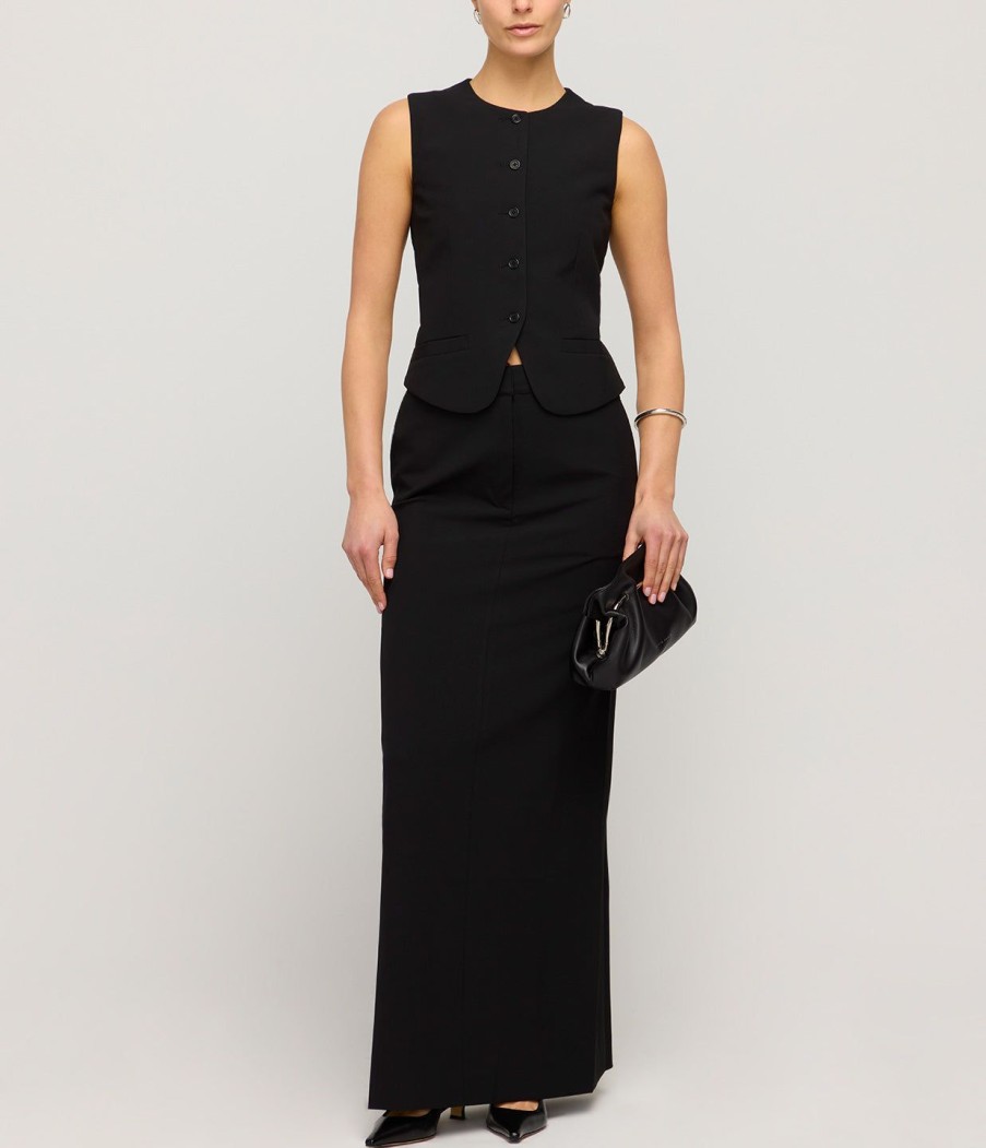 Clothing Beaufille | Minter Tailored Maxi Skirt In Black