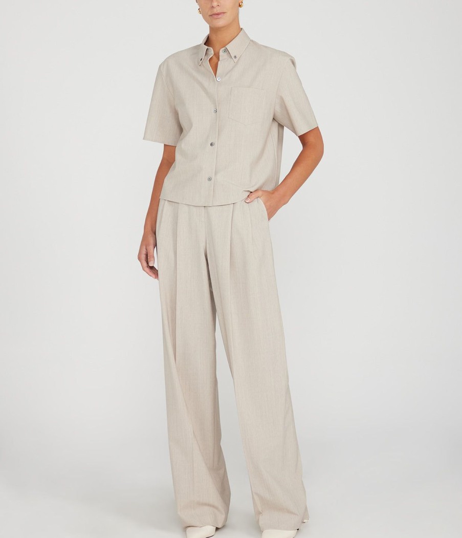 Clothing Theory | Double Pleat Pant In Sand Melange