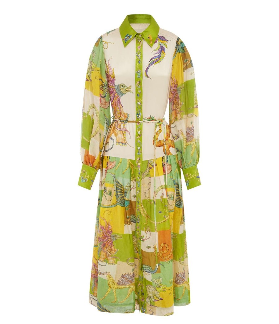 Clothing Alemais | Jerome Silk Satin Shirtdress In Multi