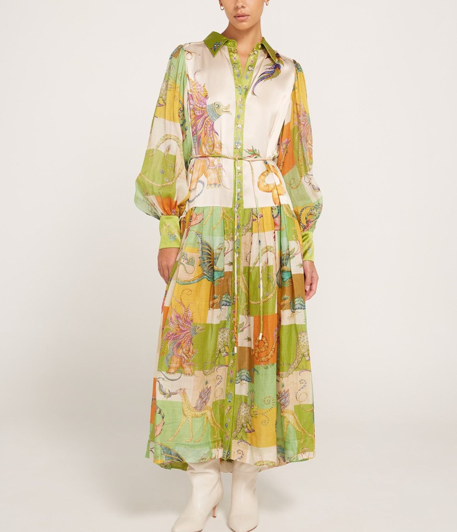 Clothing Alemais | Jerome Silk Satin Shirtdress In Multi