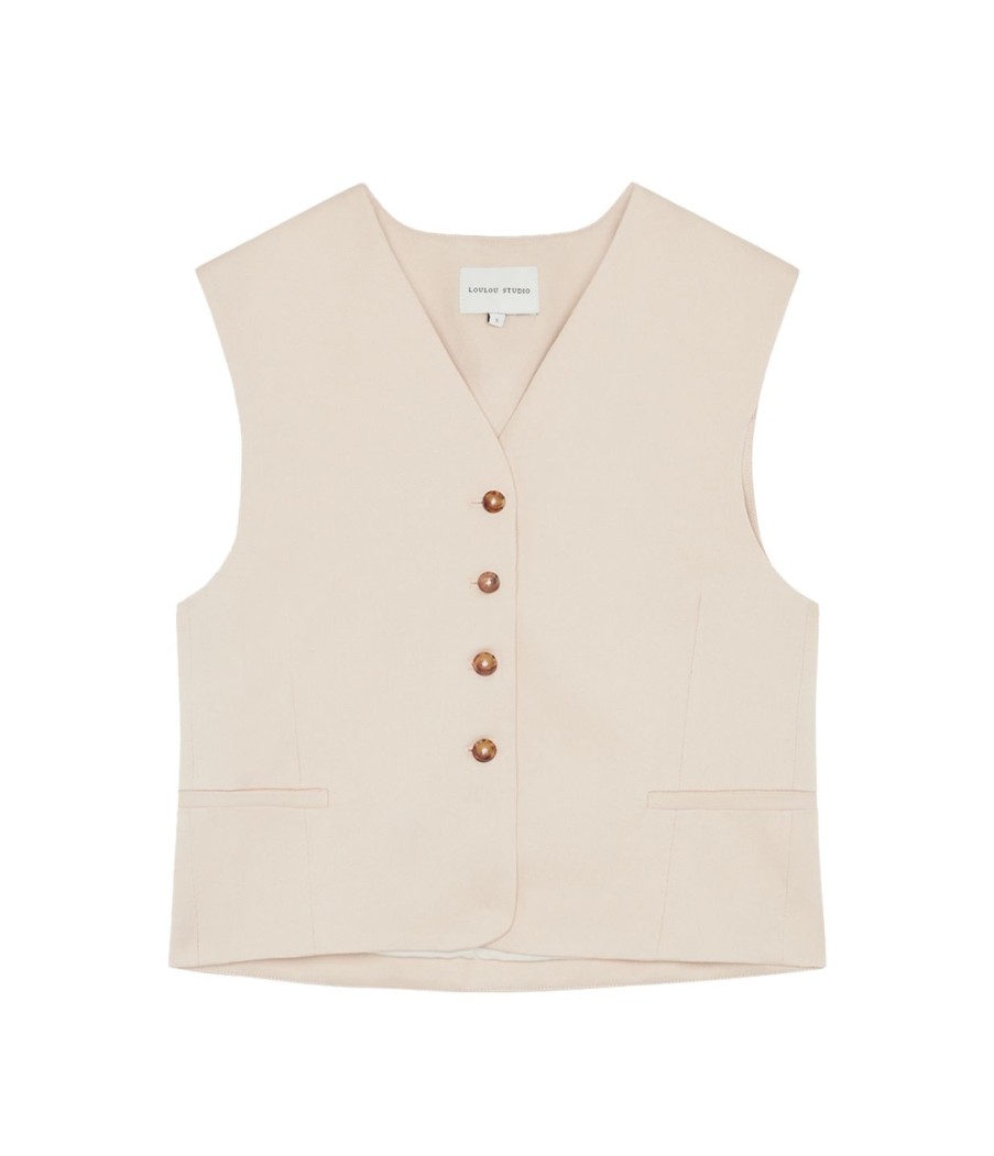 Clothing Loulou Studio | Iba Vest In Cream Rose