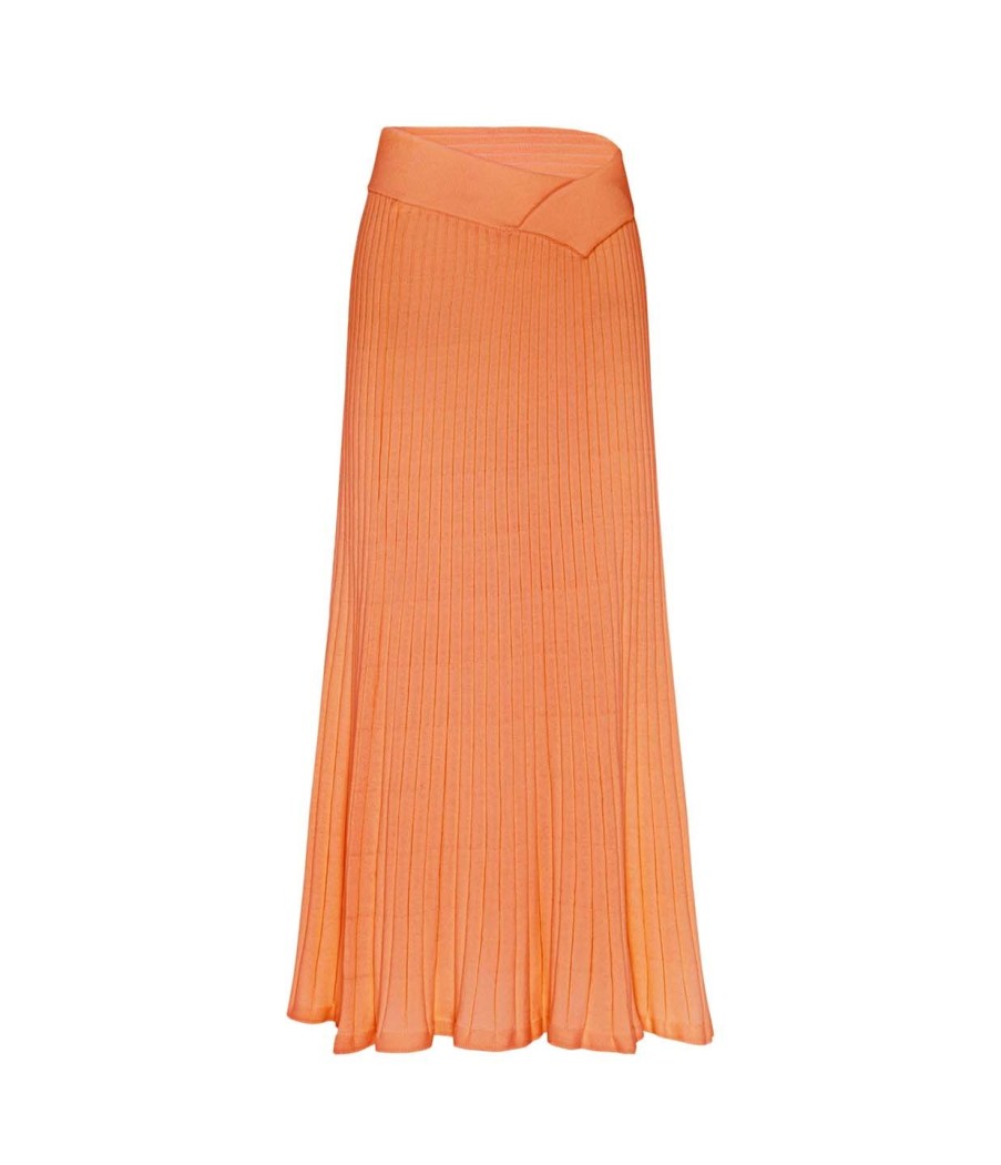 Clothing Anna Quan | Celeste Knitted Skirt In Coral