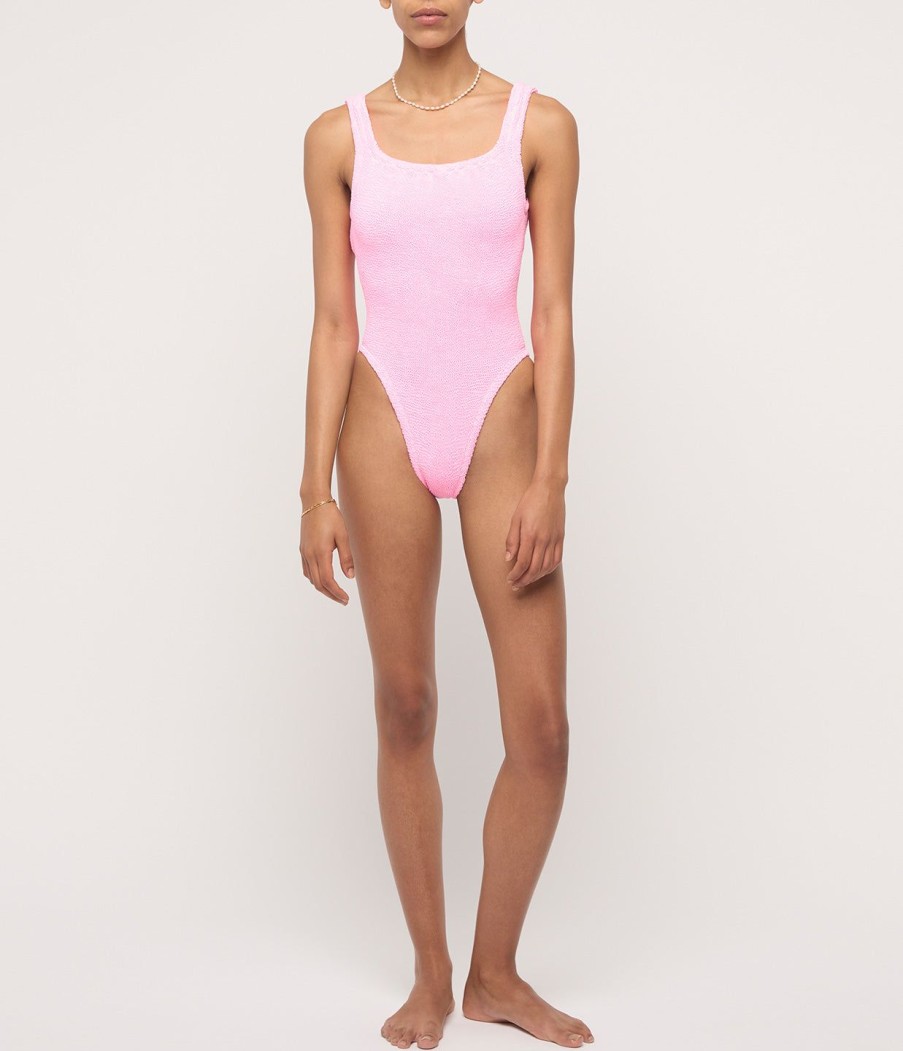 Clothing Hunza G | Square Neck Swim In Bubblegum