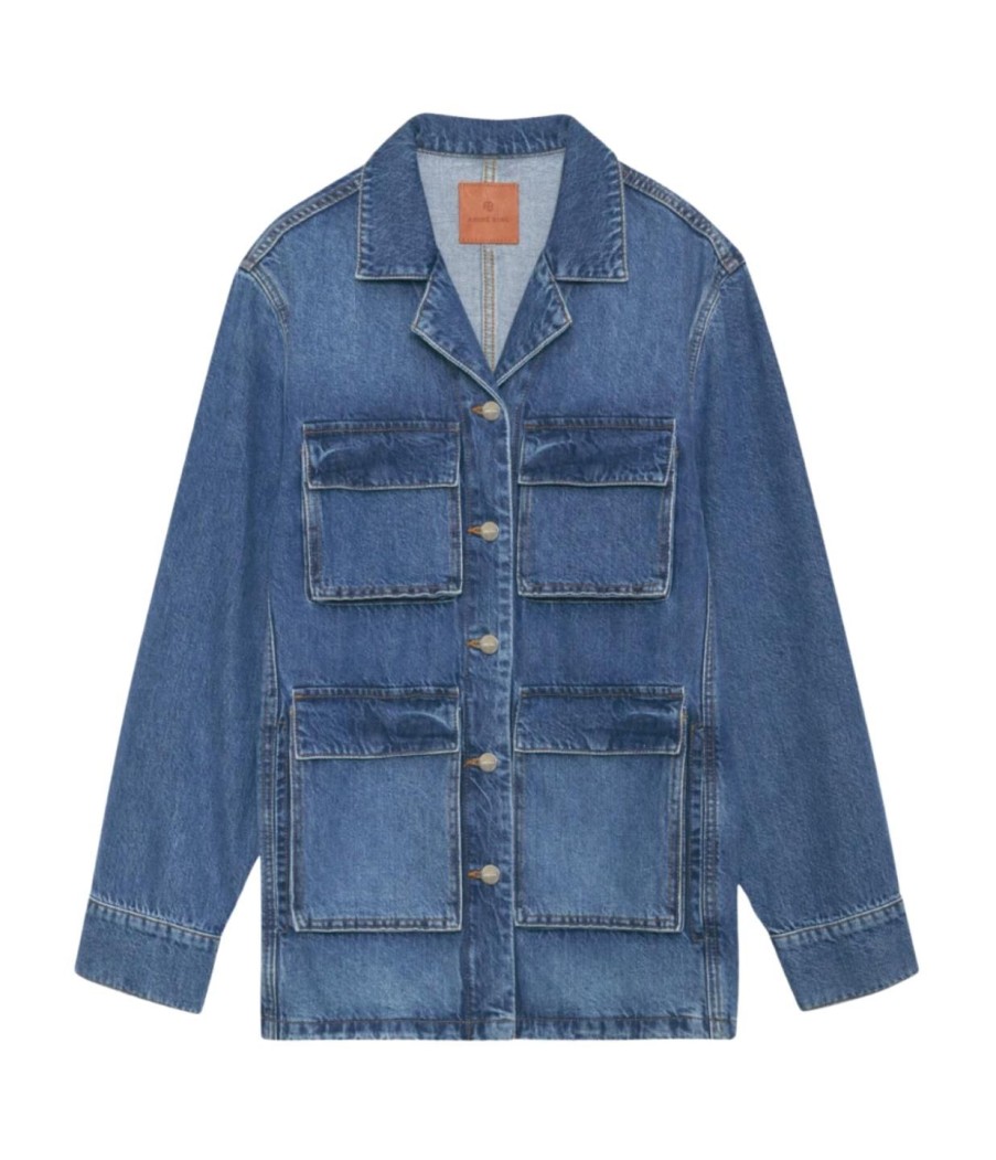 Clothing Anine Bing | Alden Denim Jacket In Artic Blue