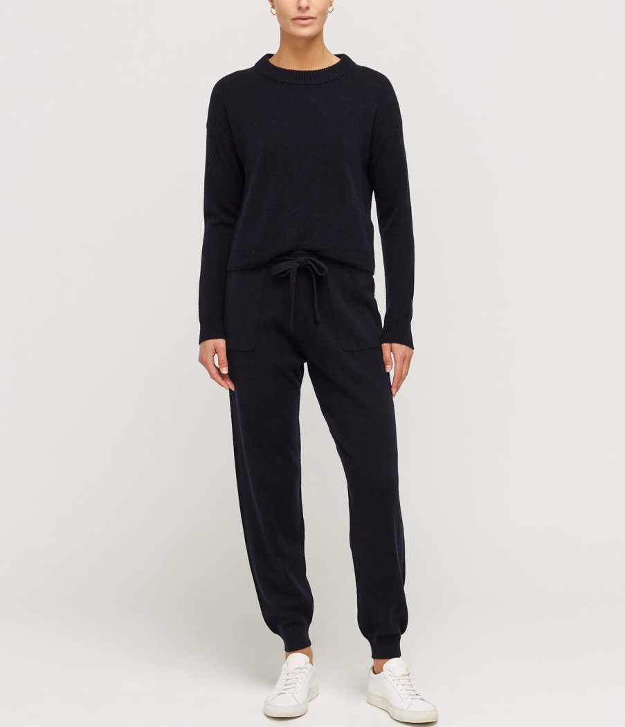 Clothing Allude | Wool And Cashmere Track Pant In Navy