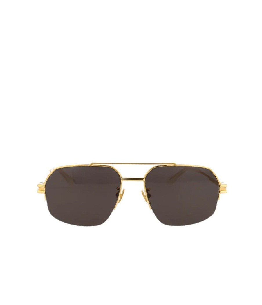 Accessories Bottega Veneta | Caravan Metal Frame Sunglasses In Gold