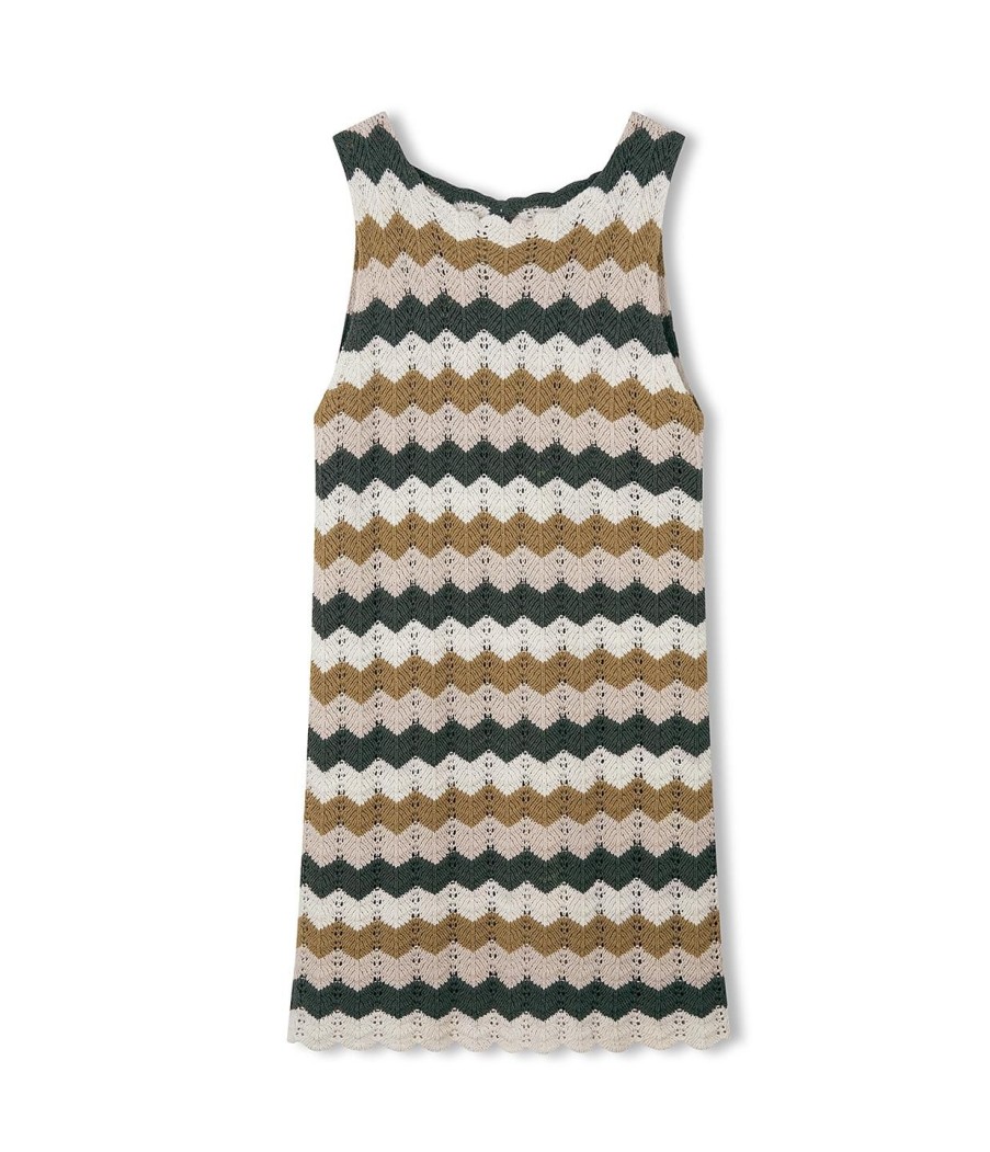 Clothing Zulu & Zephyr | Cotton Crochet Dress In Chevron