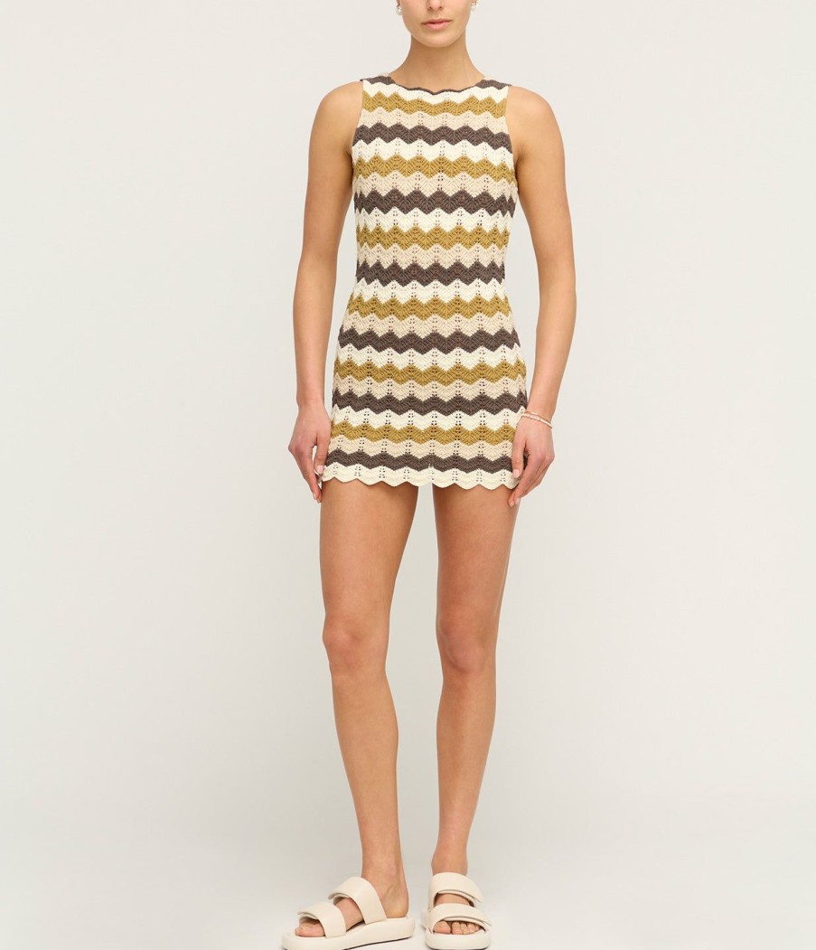 Clothing Zulu & Zephyr | Cotton Crochet Dress In Chevron