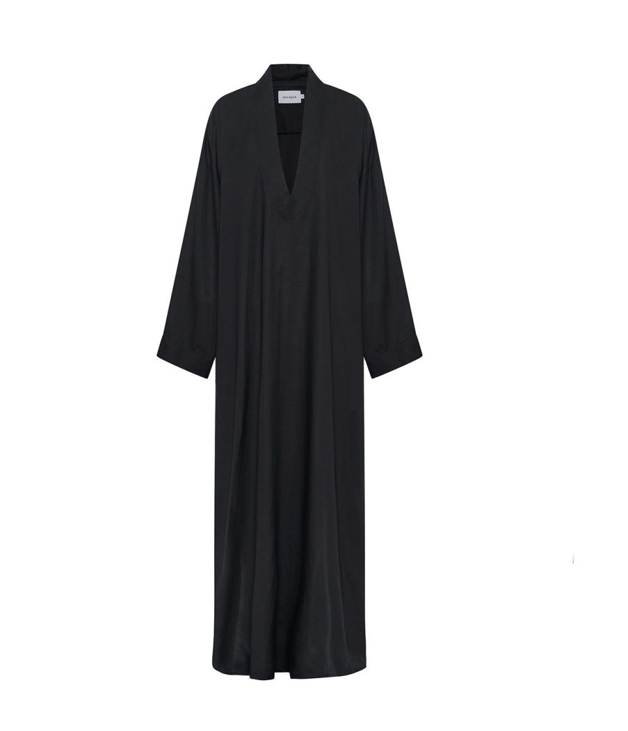 Clothing Solaqua | Ines Kaftan In Noir