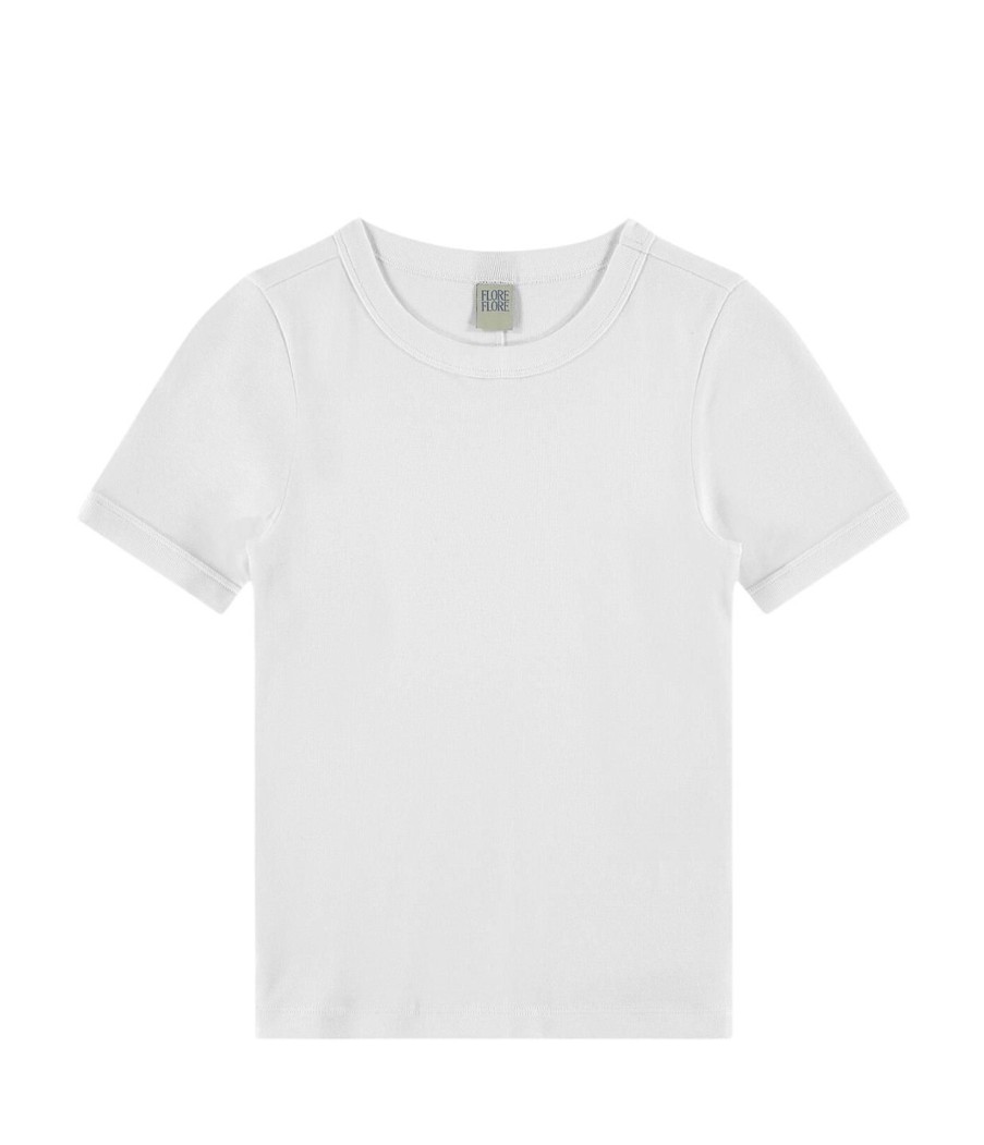 Clothing Flore Flore | Car Fitted Crew Tee In White