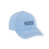 Accessories Ganni | Logo Cap In Silver Lake Blue