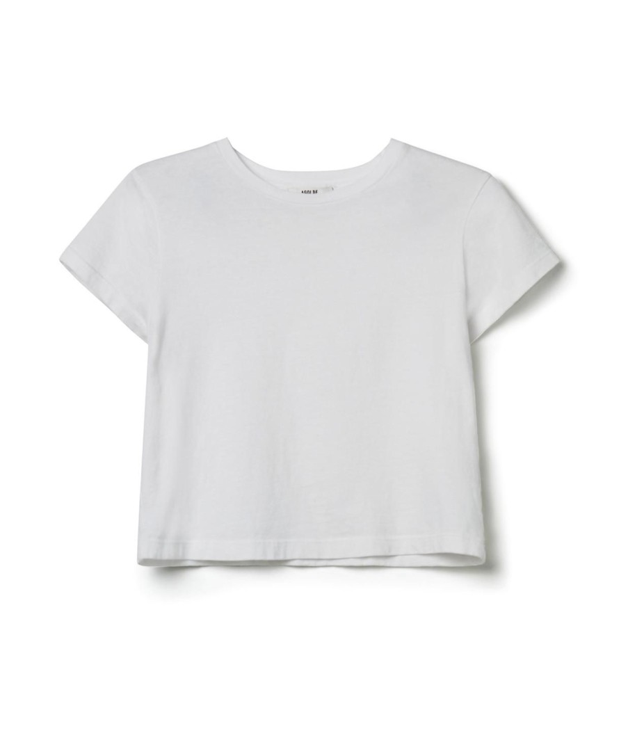 Clothing Agolde | Adine Cropped Tee In White