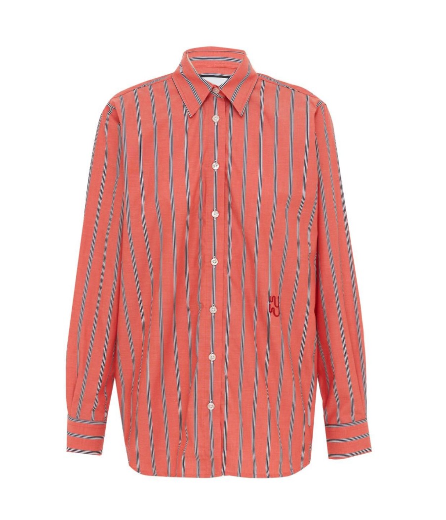 Clothing Yaitte | Buoy Shirt In Coral Stripe