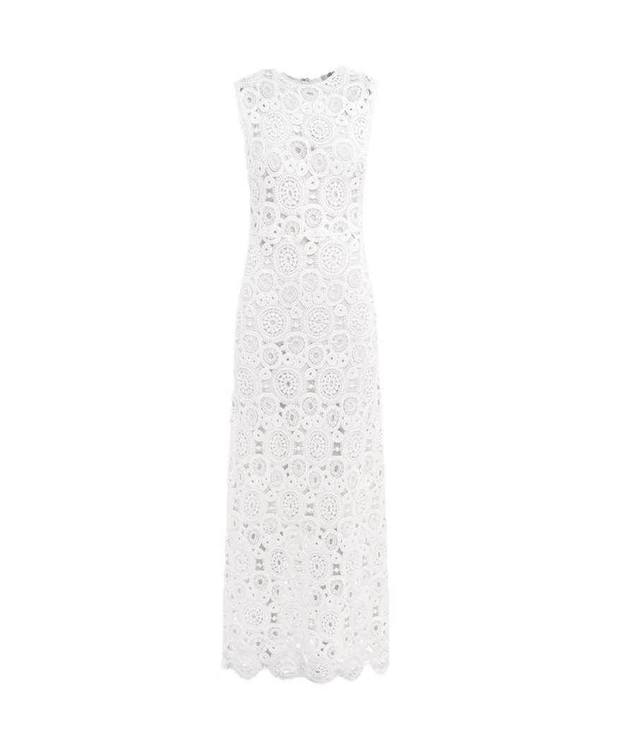 Clothing LEO LIN | Serena Crochet Midi Dress In Snow