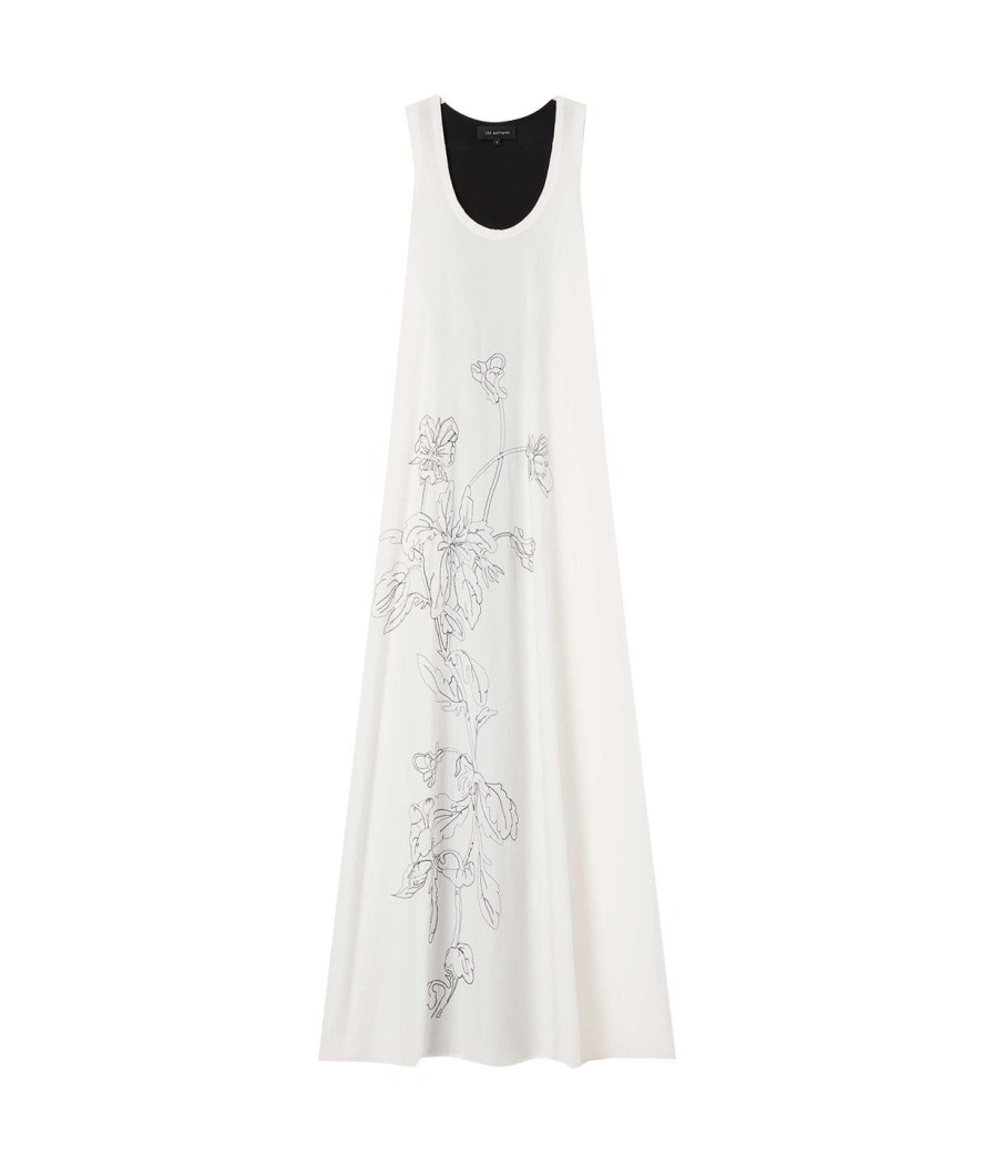 Clothing Lee Mathews | Maggie Scoop Neck Dress In White