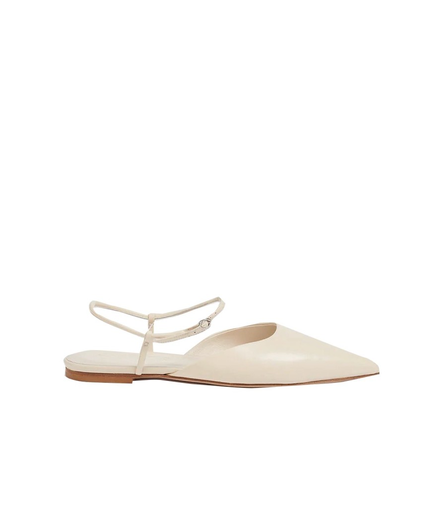 Shoes Aeyde | May Nappa Leather Ballet Flat In Creamy