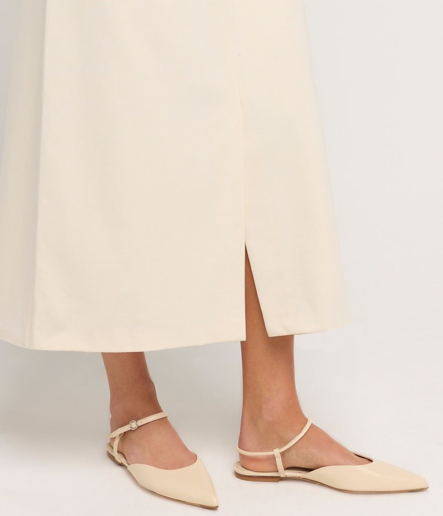 Shoes Aeyde | May Nappa Leather Ballet Flat In Creamy